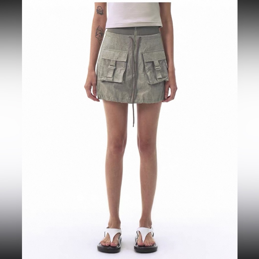 FAEfreeandeasy Cargo Drawstring Utility Mini Skirt S